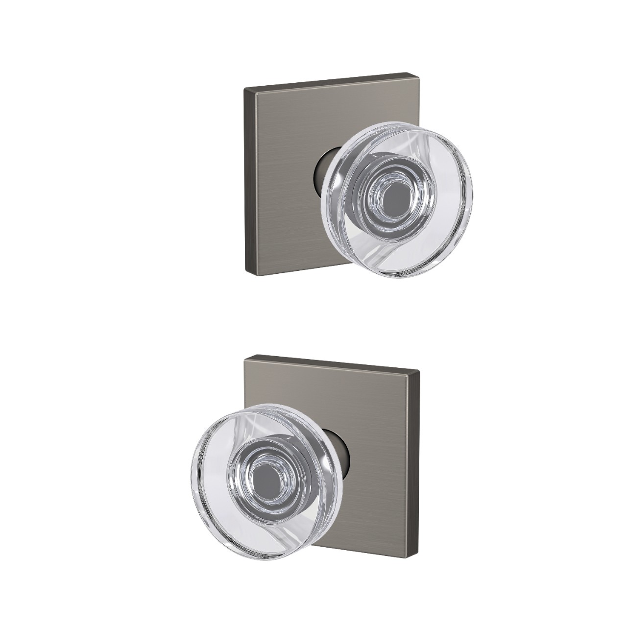 Custom Dawes Glass Knob Hall-Closet and Bed-Bath Lock