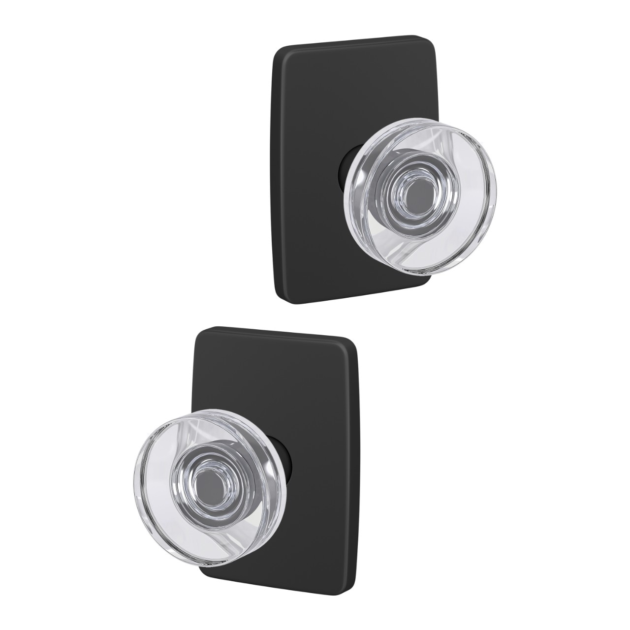 Custom Dawes Glass Knob Hall-Closet and Bed-Bath Lock