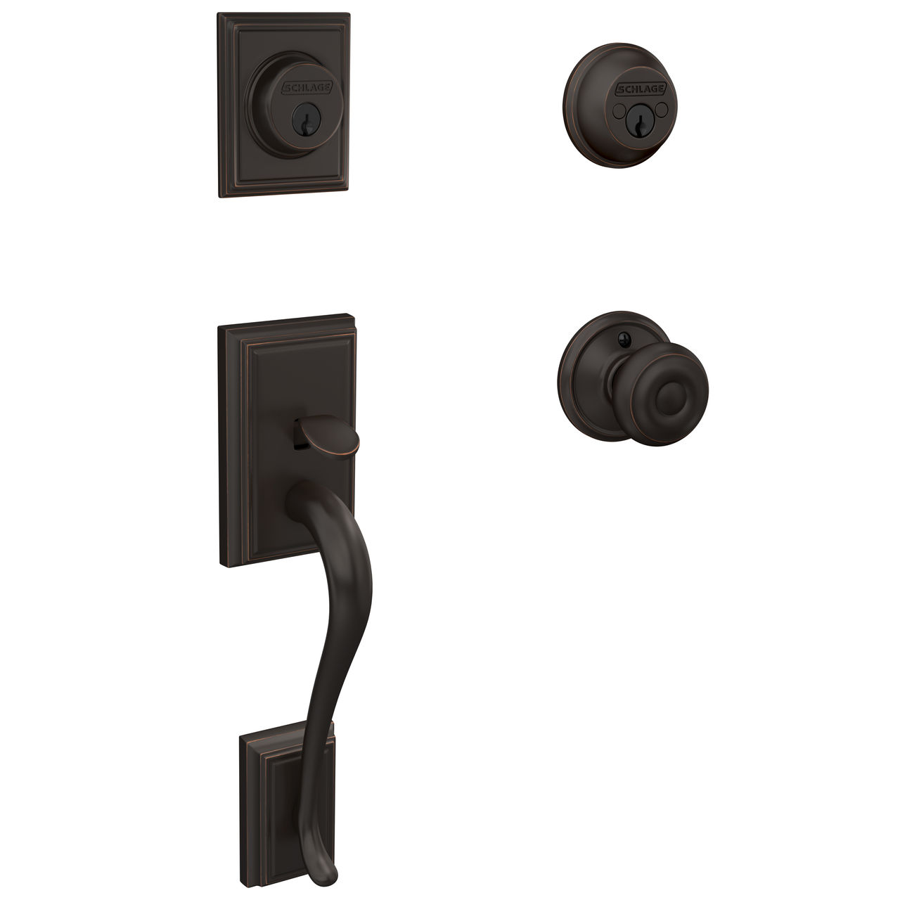 Double Cylinder Handleset and Georgian Knob