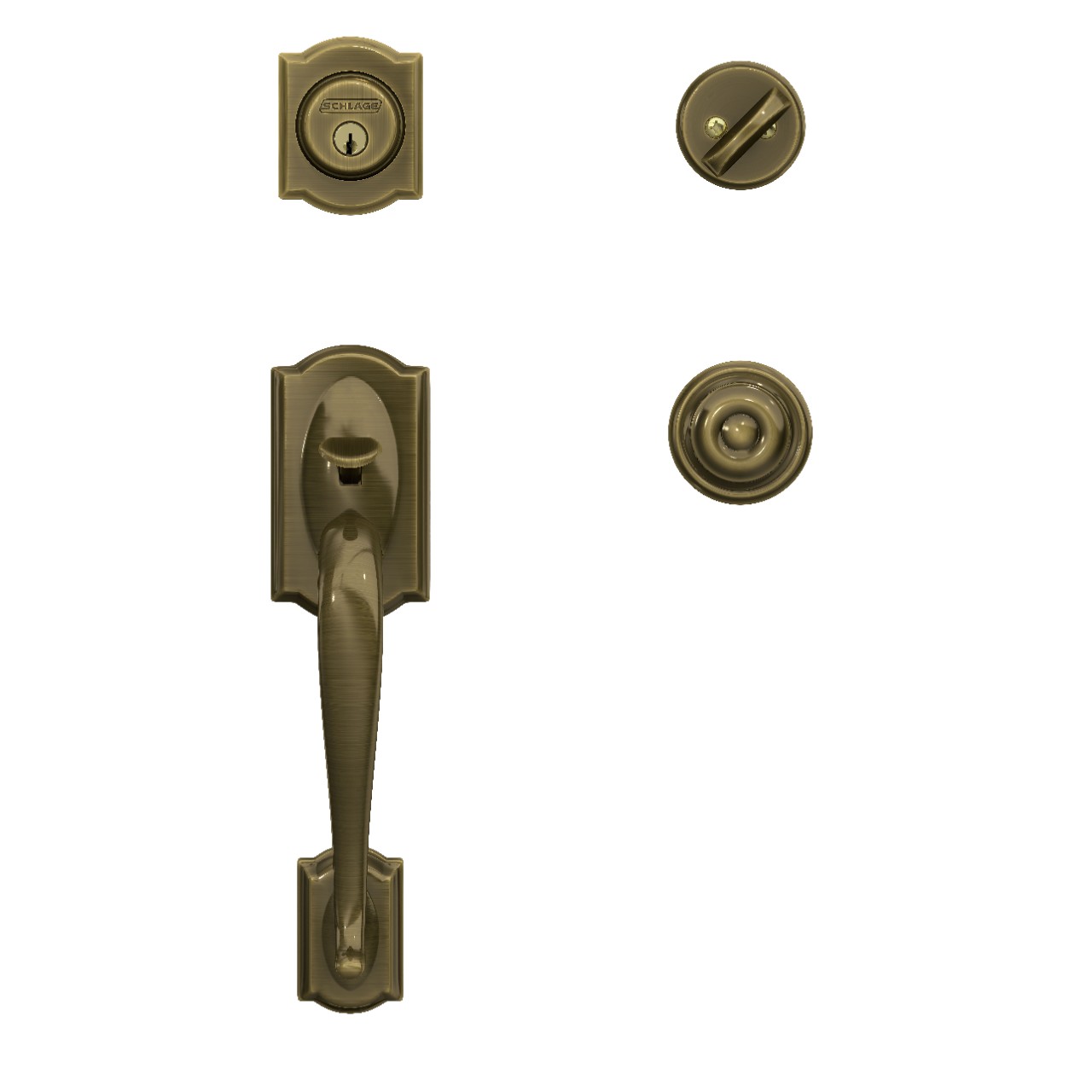 Ensemble de poignée Camelot à cylindre simple et bouton Georgian