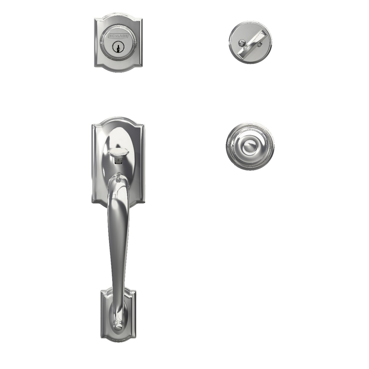 Ensemble de poignée Camelot à cylindre simple et bouton Georgian