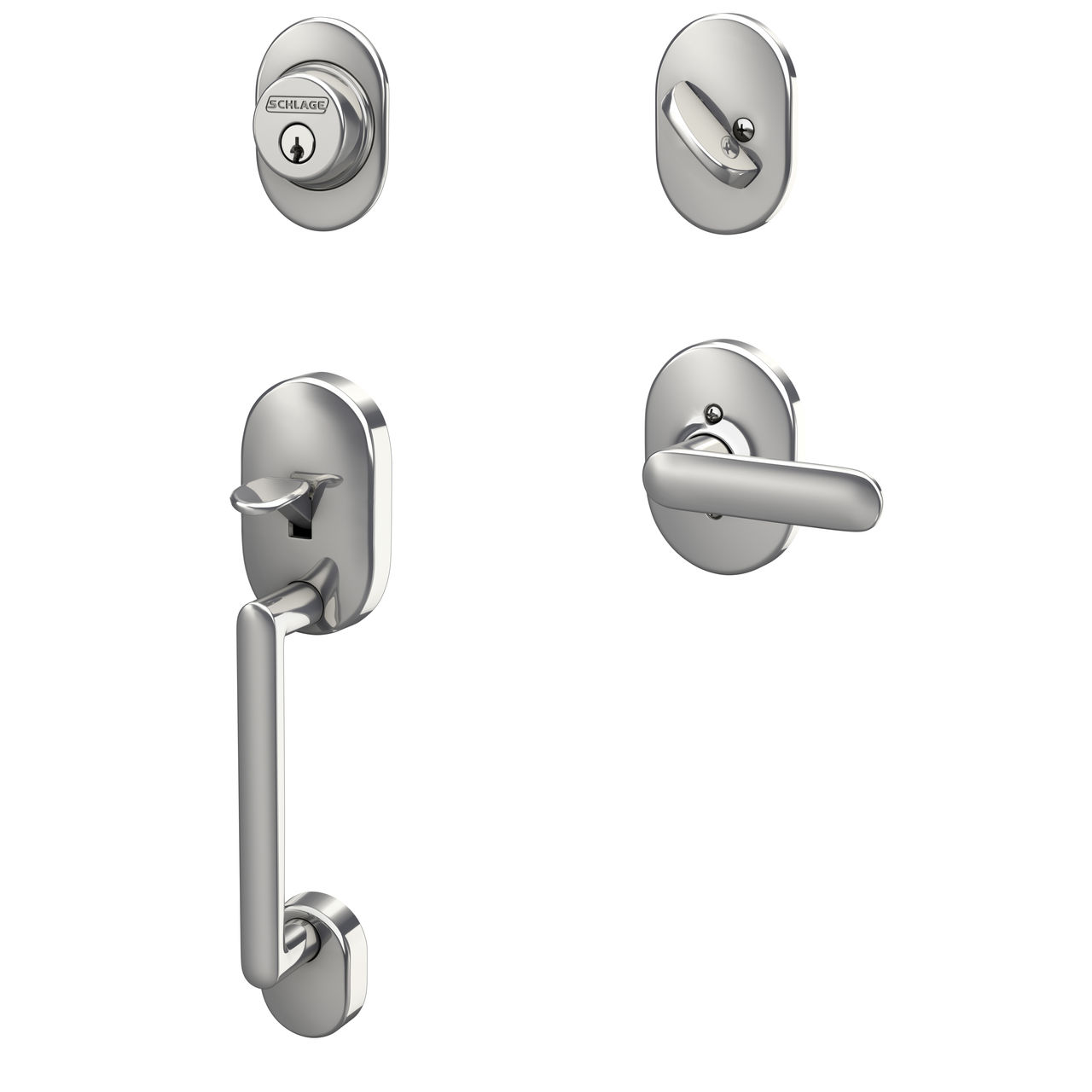 Single Cylinder Handleset and Davlin Lever with Remsen Trim