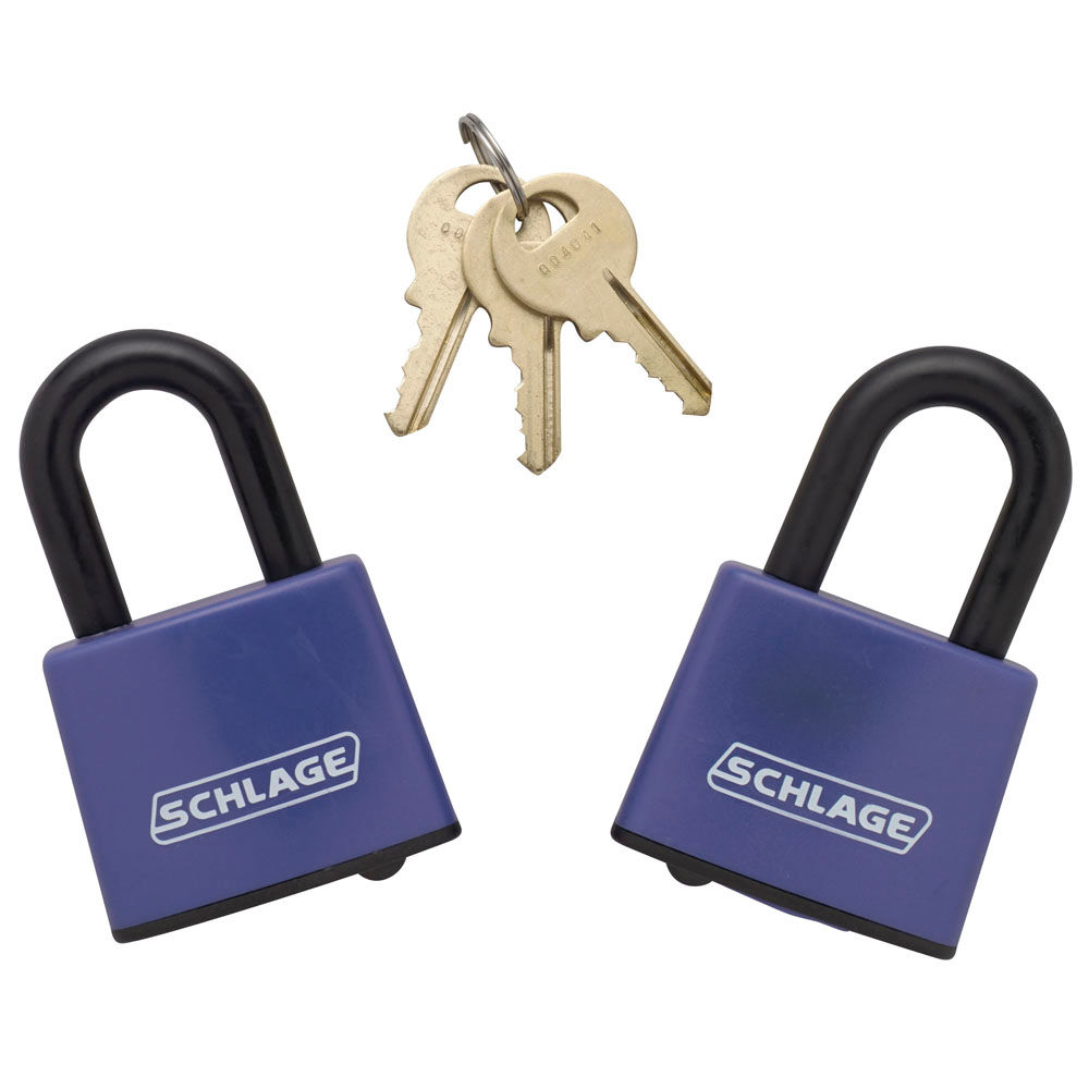 Laminated Steel Padlock 2-pack keyed alike
