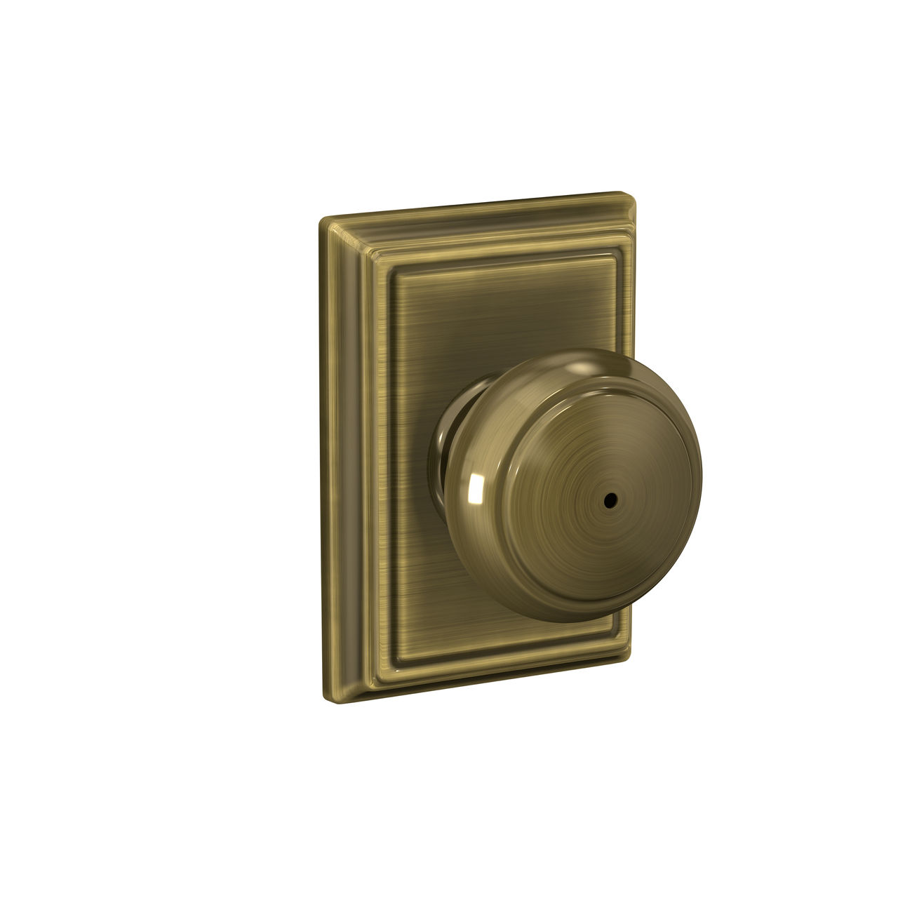 Serrure avec bouton Andover et garniture Addison pour chambre de bain et chambre à coucher