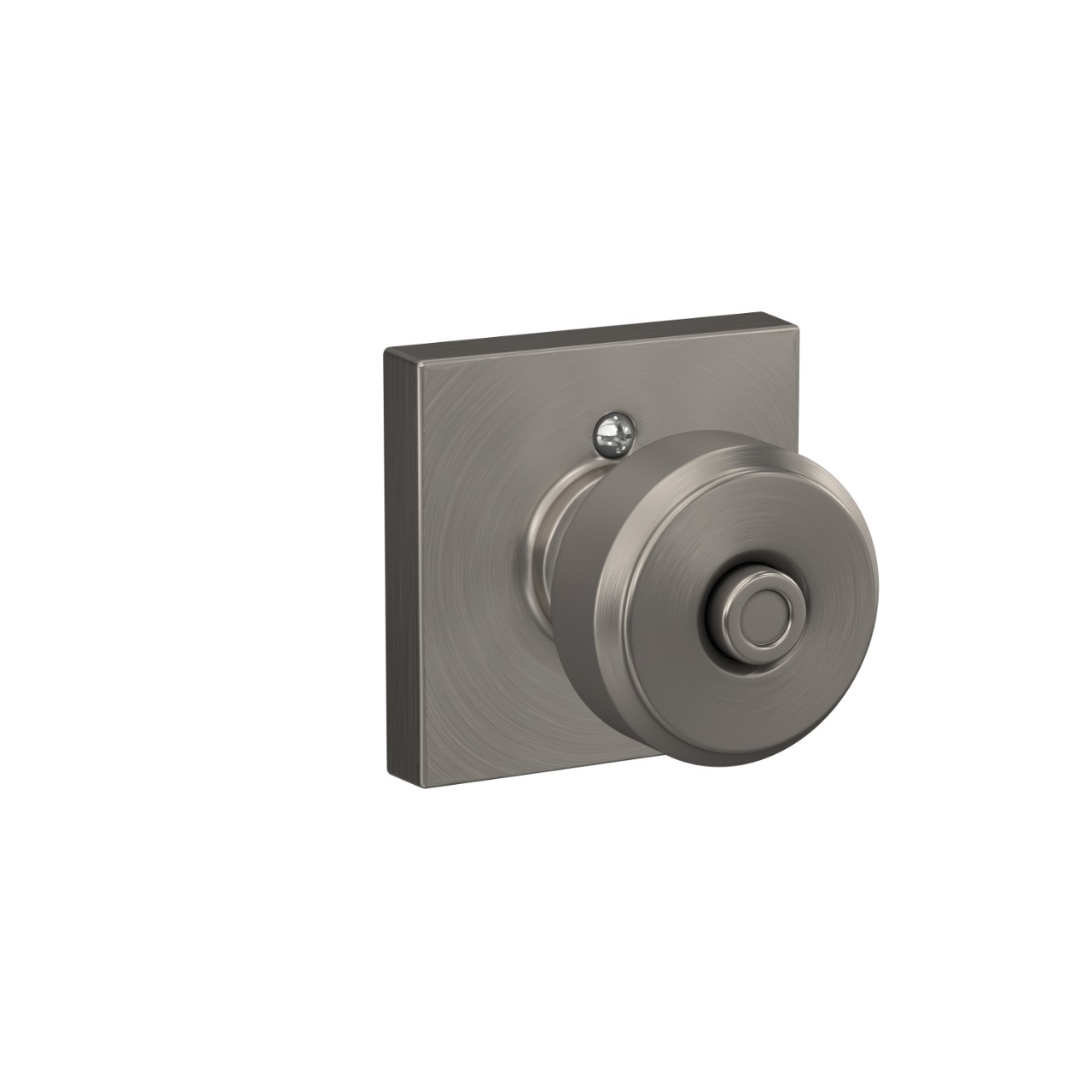 Serrure avec bouton Bowery et garniture Collins pour chambre de bain et chambre à coucher
