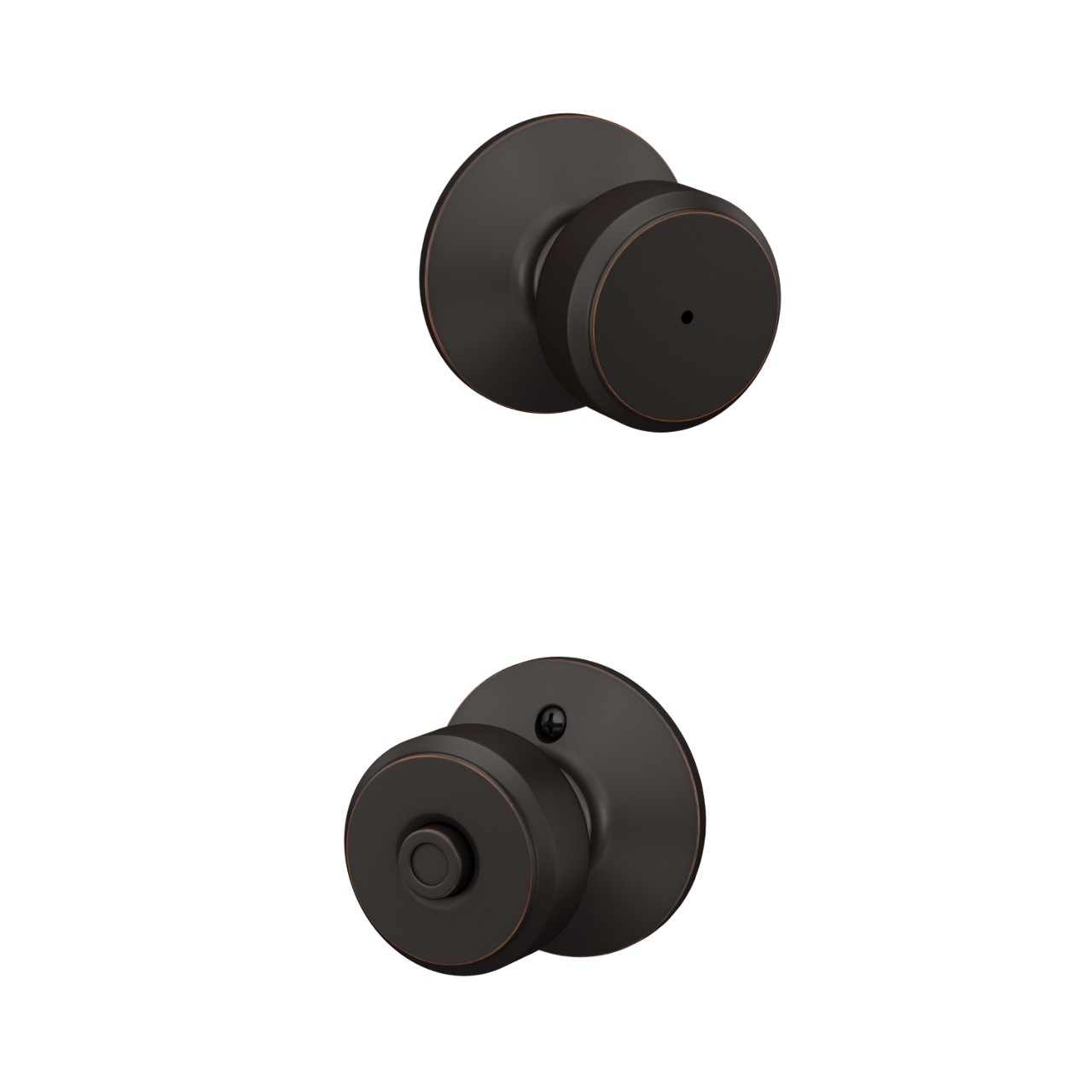 Serrure avec bouton Bowery pour chambre de bain et chambre à coucher