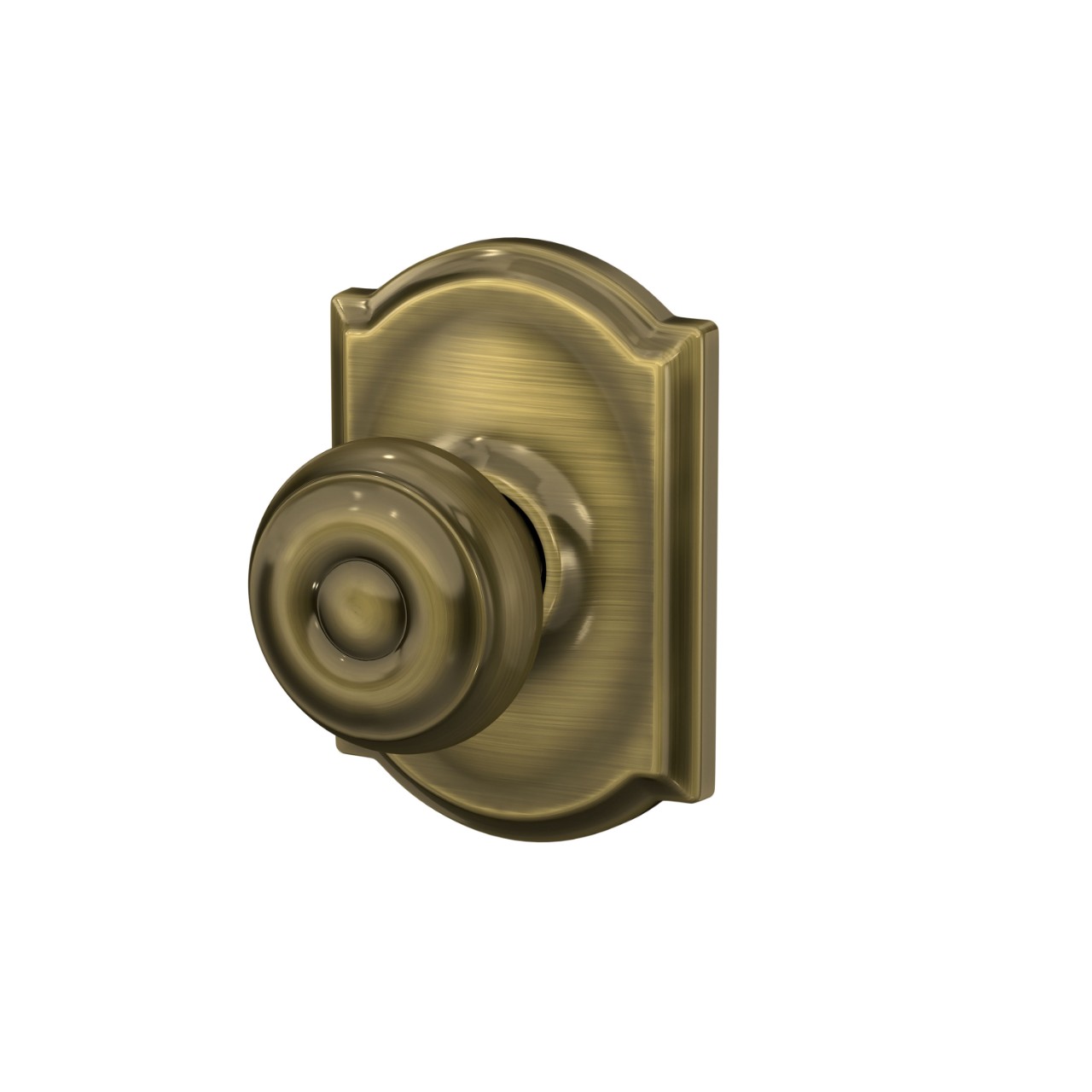 Serrure avec bouton Georgian et garniture Camelot pour vestibule et garde-robe