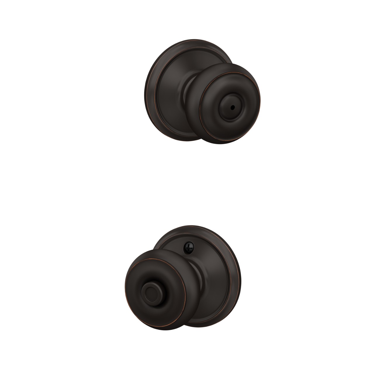 Serrure avec bouton Georgian pour chambre de bain et chambre à coucher