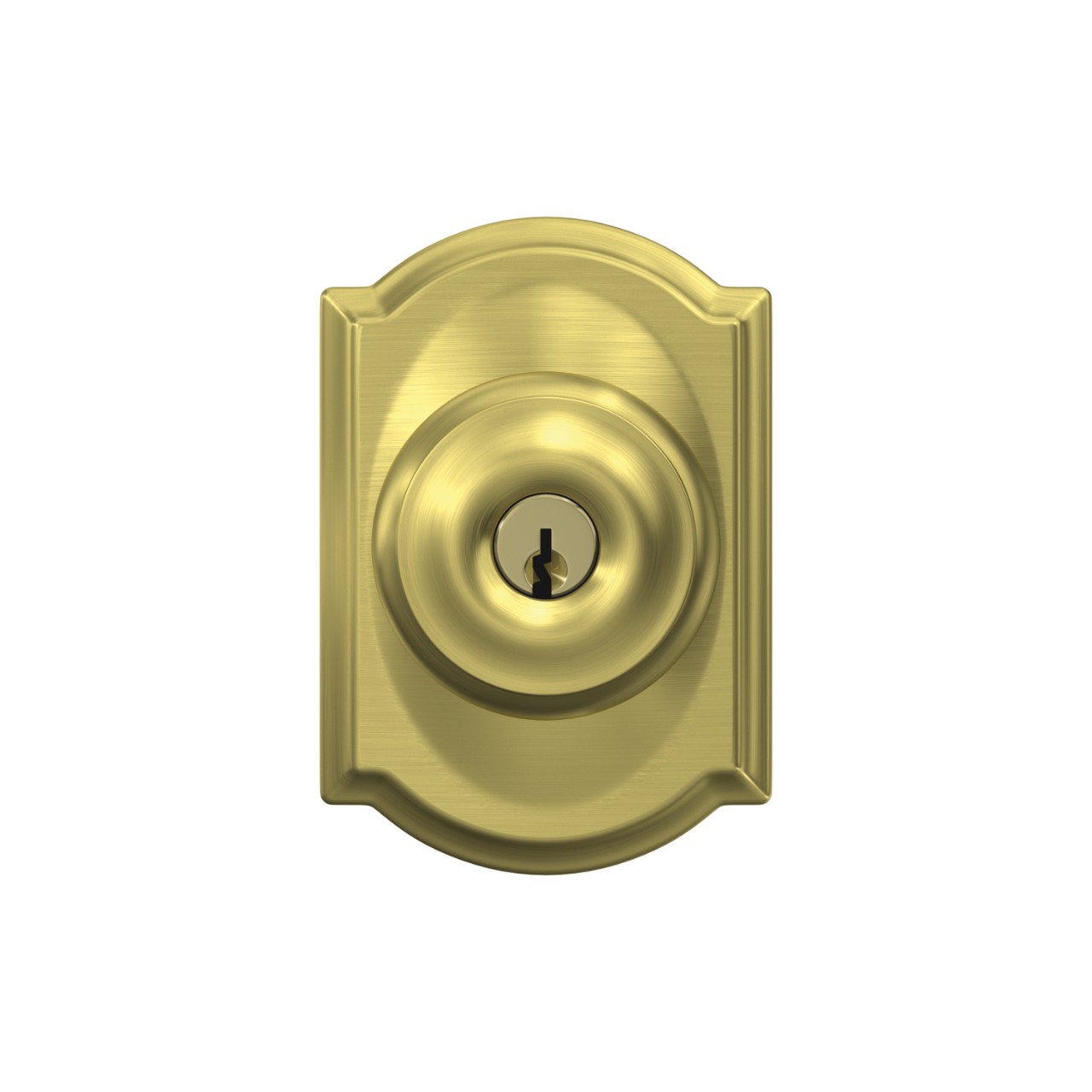 Serrure d’entrée à clé avec bouton Georgian et garniture Camelot