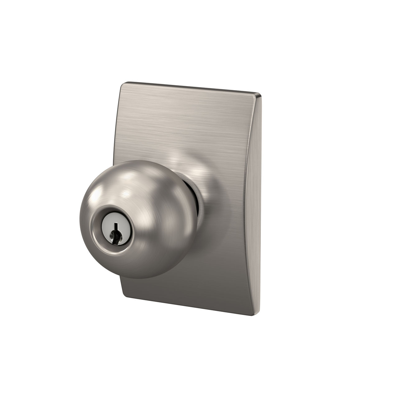 Serrure d’entrée à clé avec bouton Orbit et garniture Century