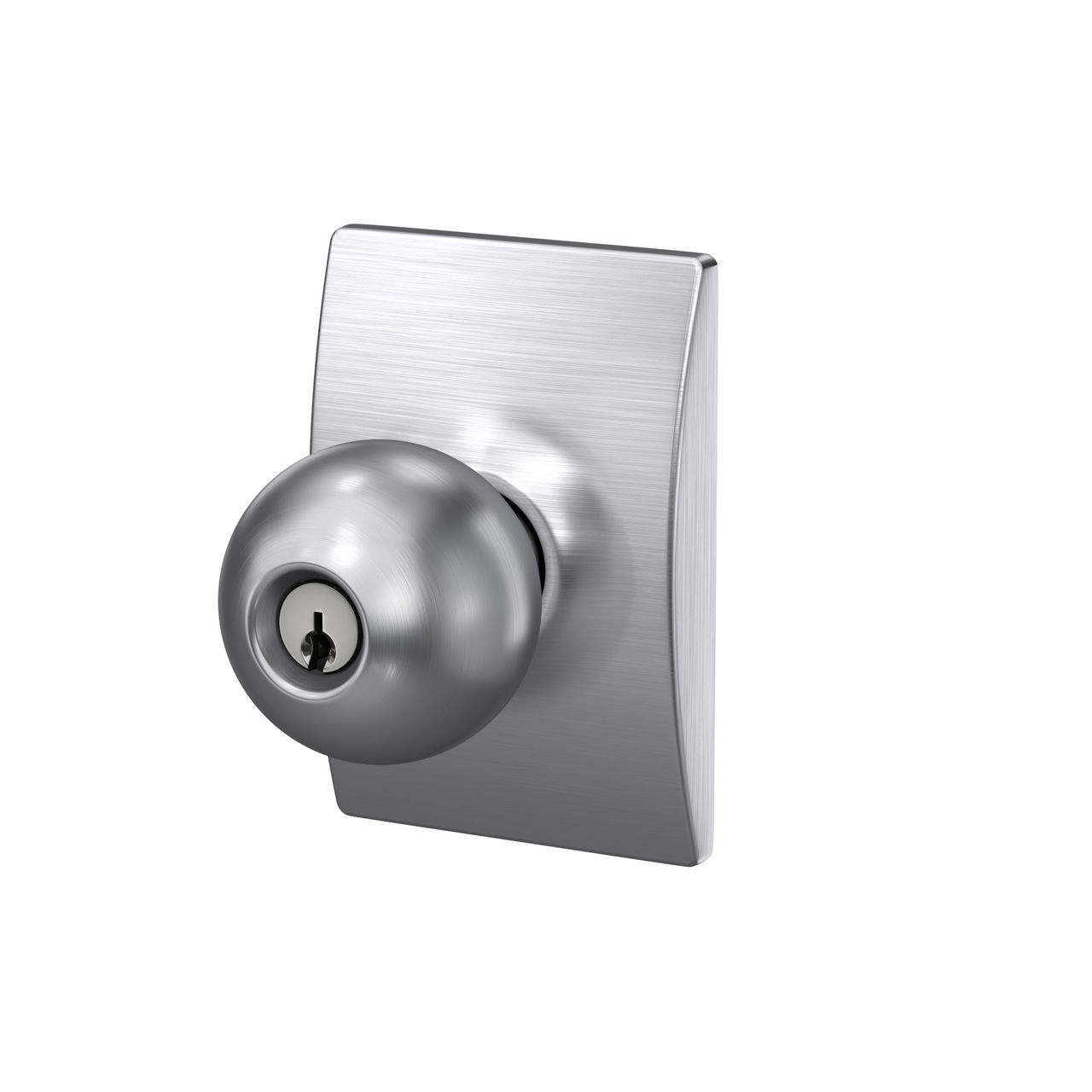 Serrure d’entrée à clé avec bouton Orbit et garniture Century