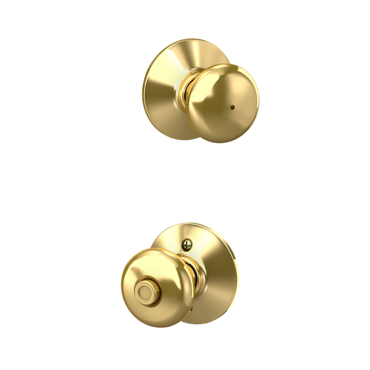 Serrure avec bouton Plymouth pour chambre de bain et chambre à coucher