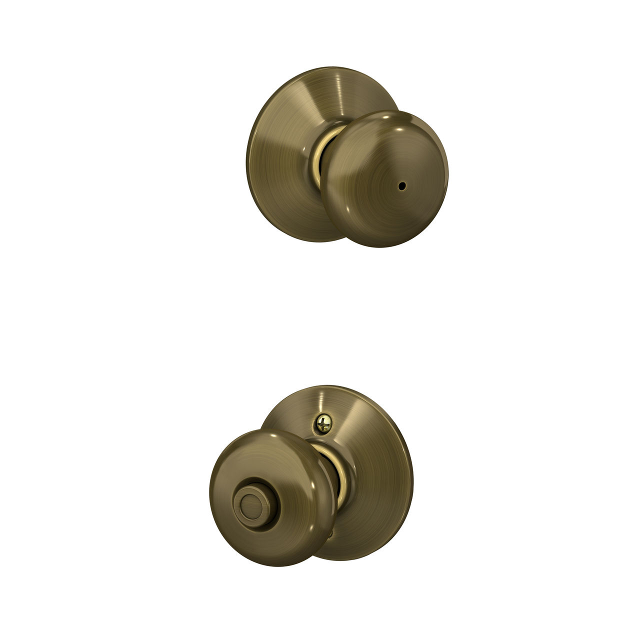 Serrure avec bouton Plymouth pour chambre de bain et chambre à coucher