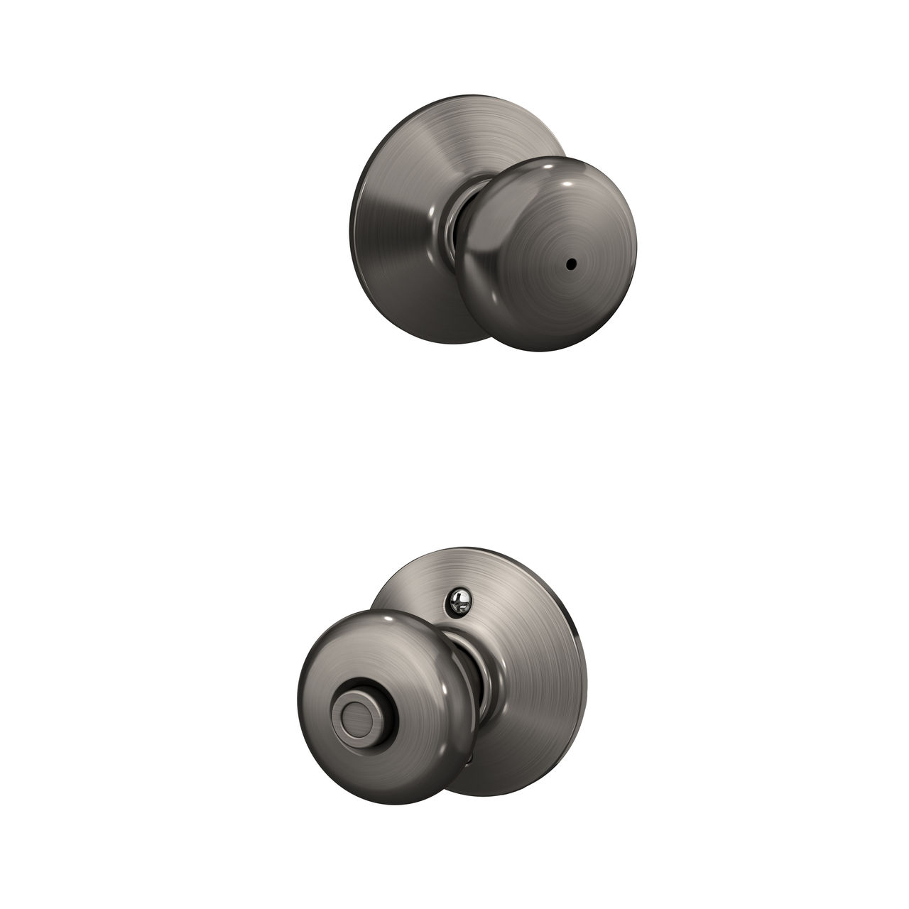 Serrure avec bouton Plymouth pour chambre de bain et chambre à coucher