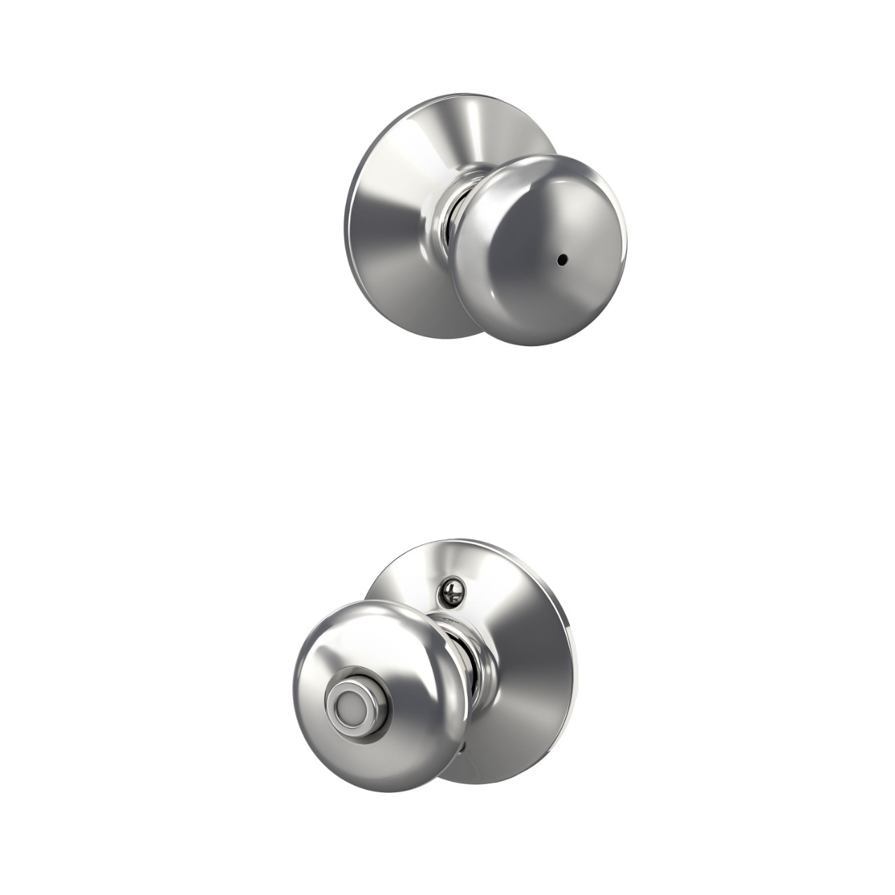 Serrure avec bouton Plymouth pour chambre de bain et chambre à coucher