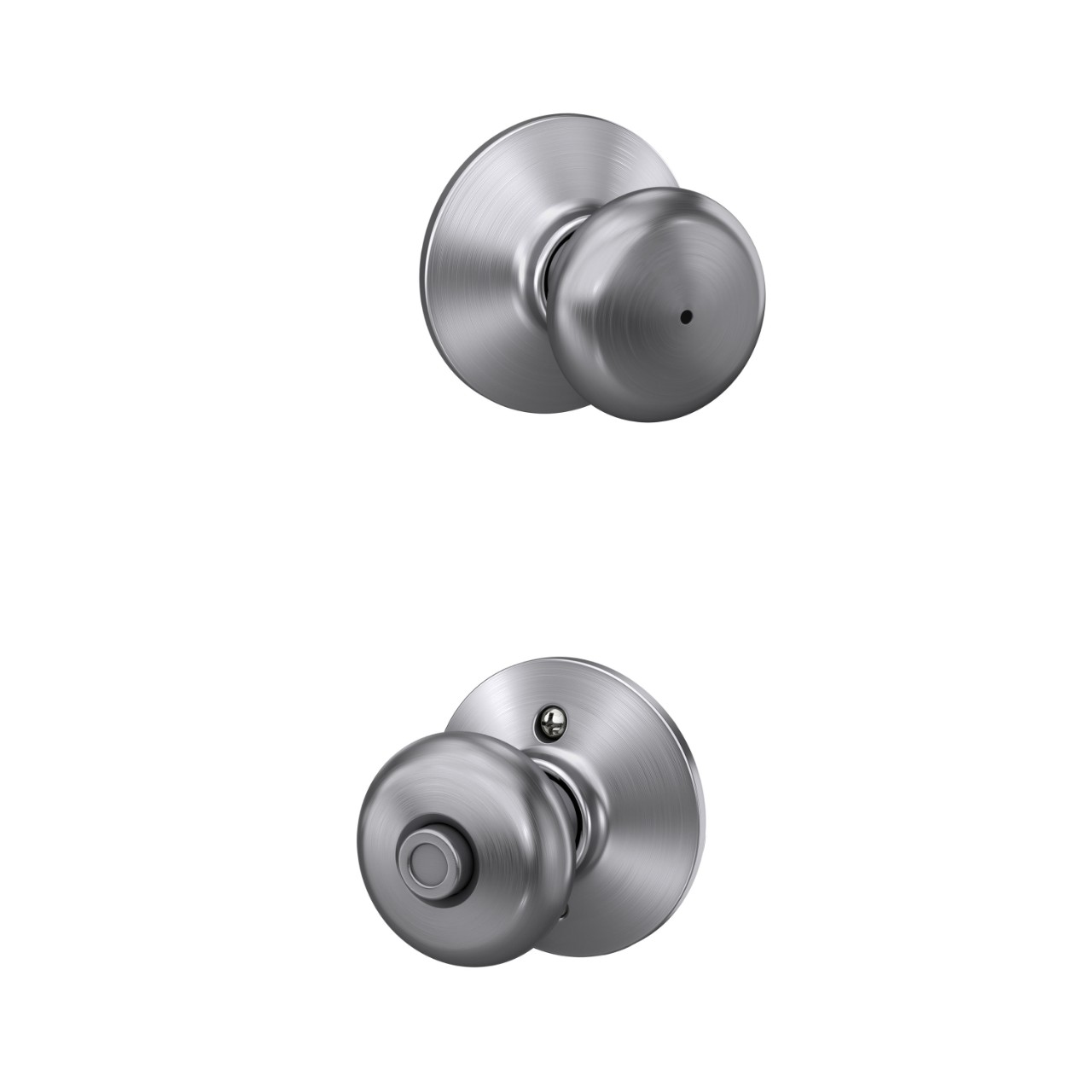Serrure avec bouton Plymouth pour chambre de bain et chambre à coucher