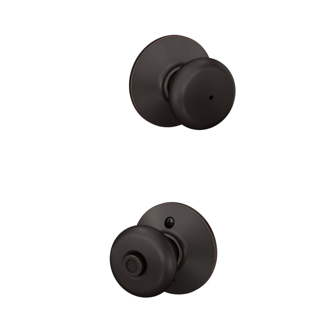 Serrure avec bouton Plymouth pour chambre de bain et chambre à coucher