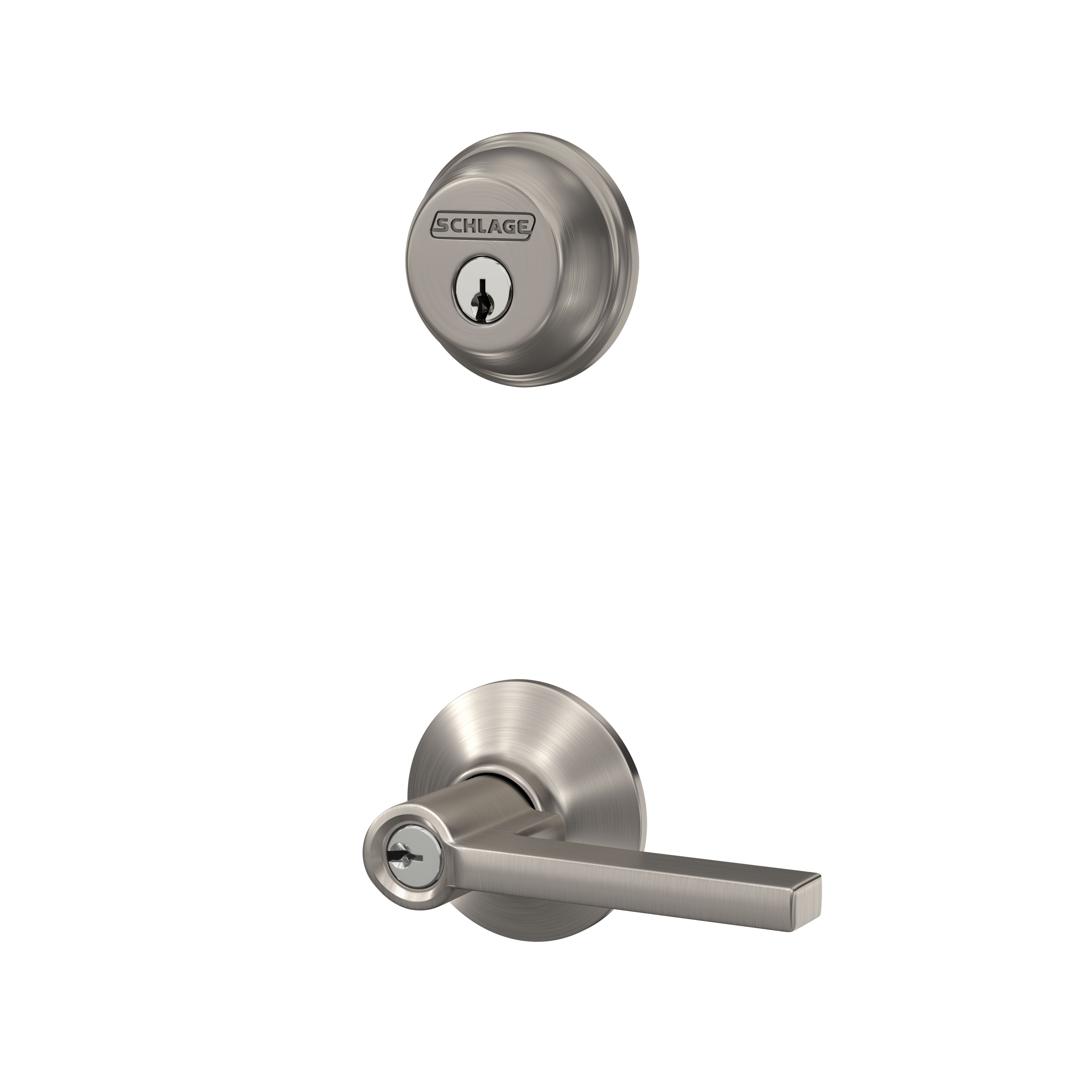 Single Cylinder Deadbolt and Latitude Lever Keyed Entry Lock