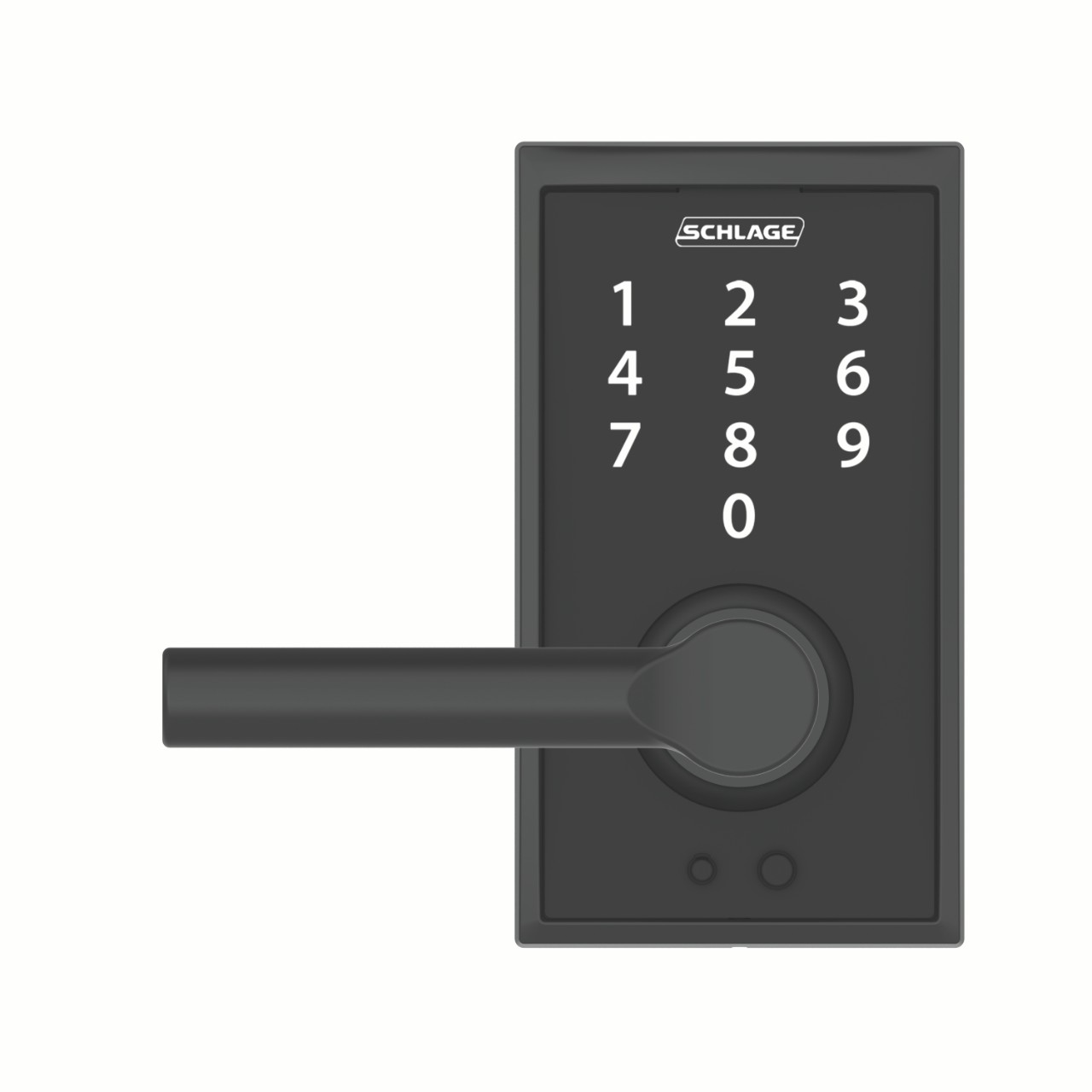 Levier à écran tactile sans clé Schlage Touch™ avec garniture Century et levier Broadway