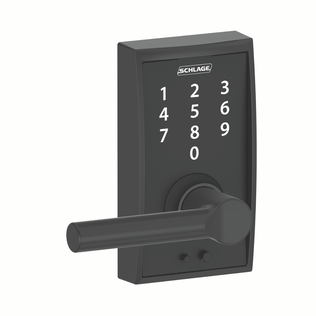 Levier à écran tactile sans clé Schlage Touch™ avec garniture Century et levier Broadway