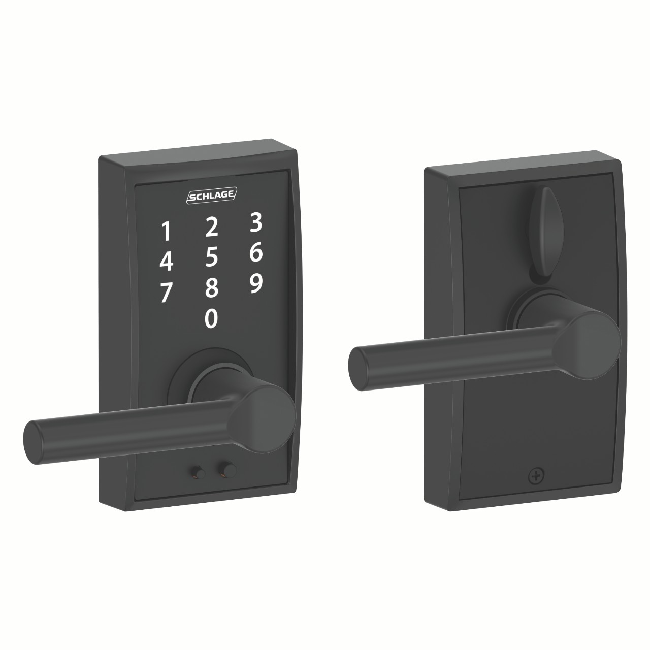 Levier à écran tactile sans clé Schlage Touch™ avec garniture Century et levier Broadway