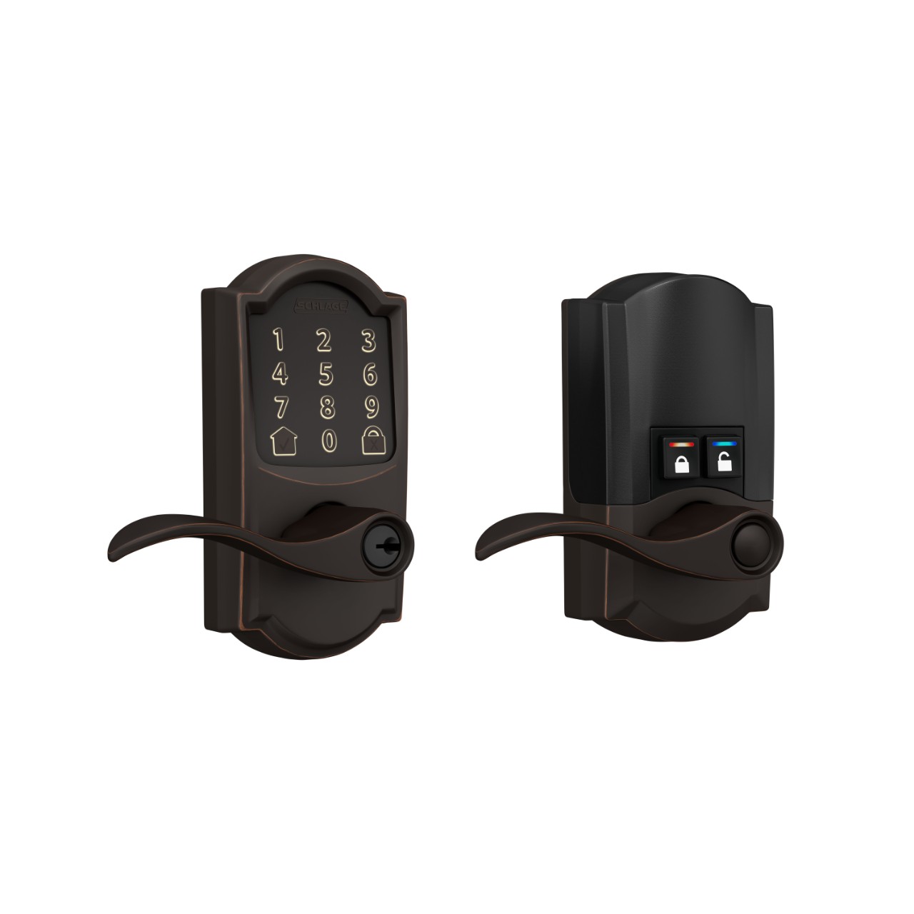 Levier intelligent Wi-Fi Encode™ de Schlage avec levier Accent