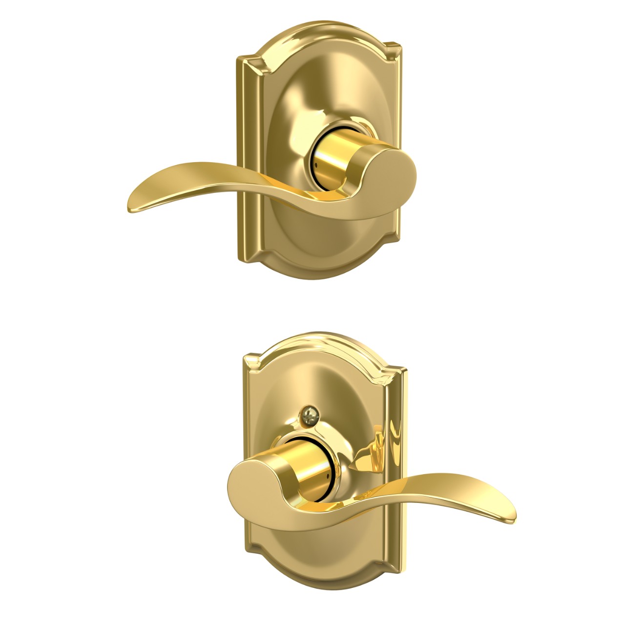Serrure avec levier Accent et garniture Camelot pour vestibule et garde-robe