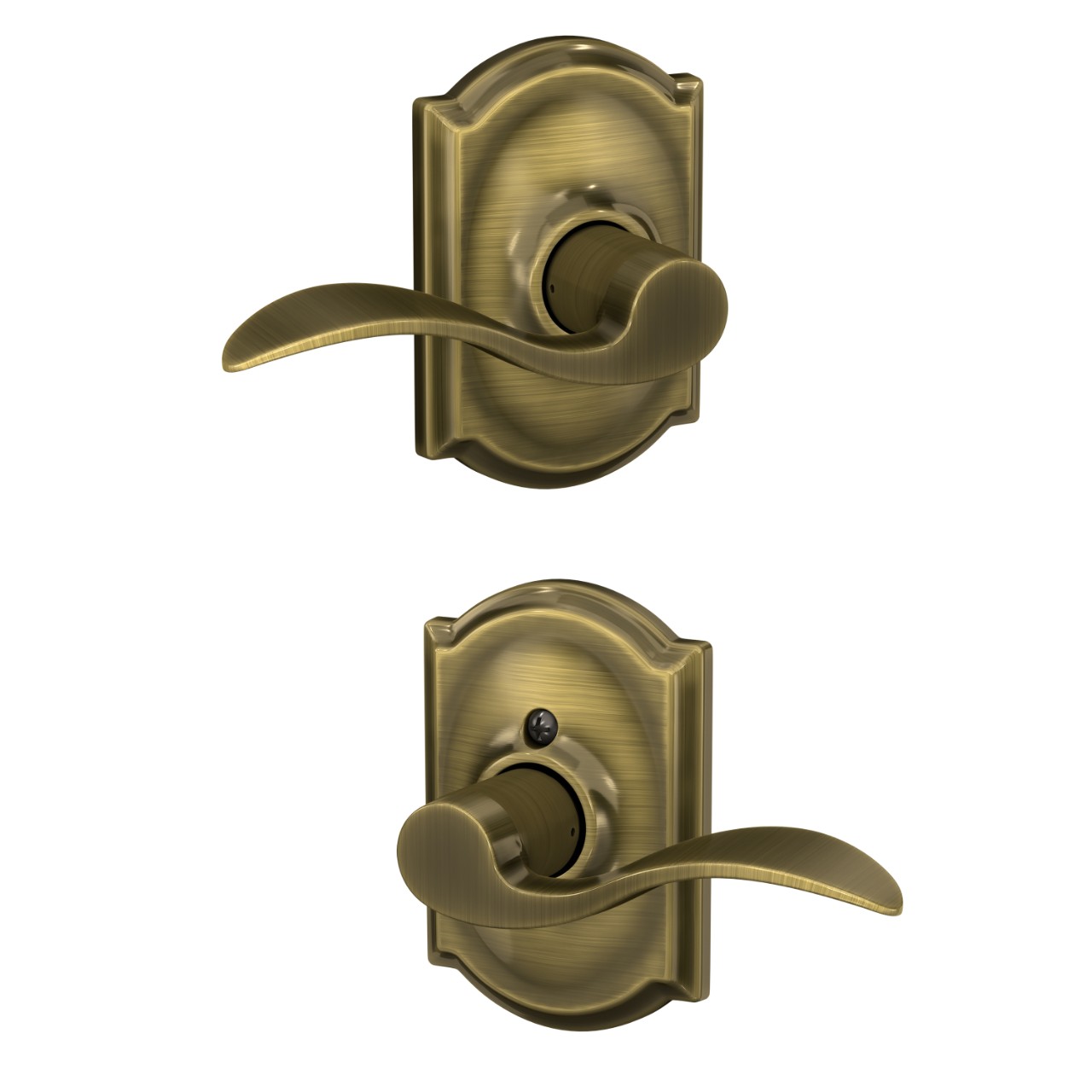 Serrure avec levier Accent et garniture Camelot pour vestibule et garde-robe