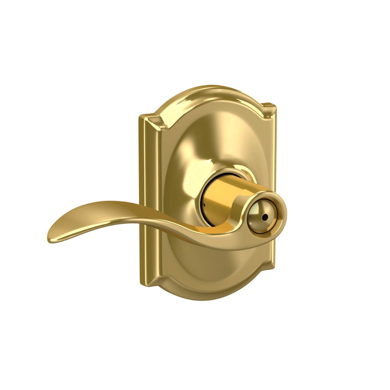 Serrure avec levier Accent et garniture Camelot pour chambre de bain et chambre à coucher