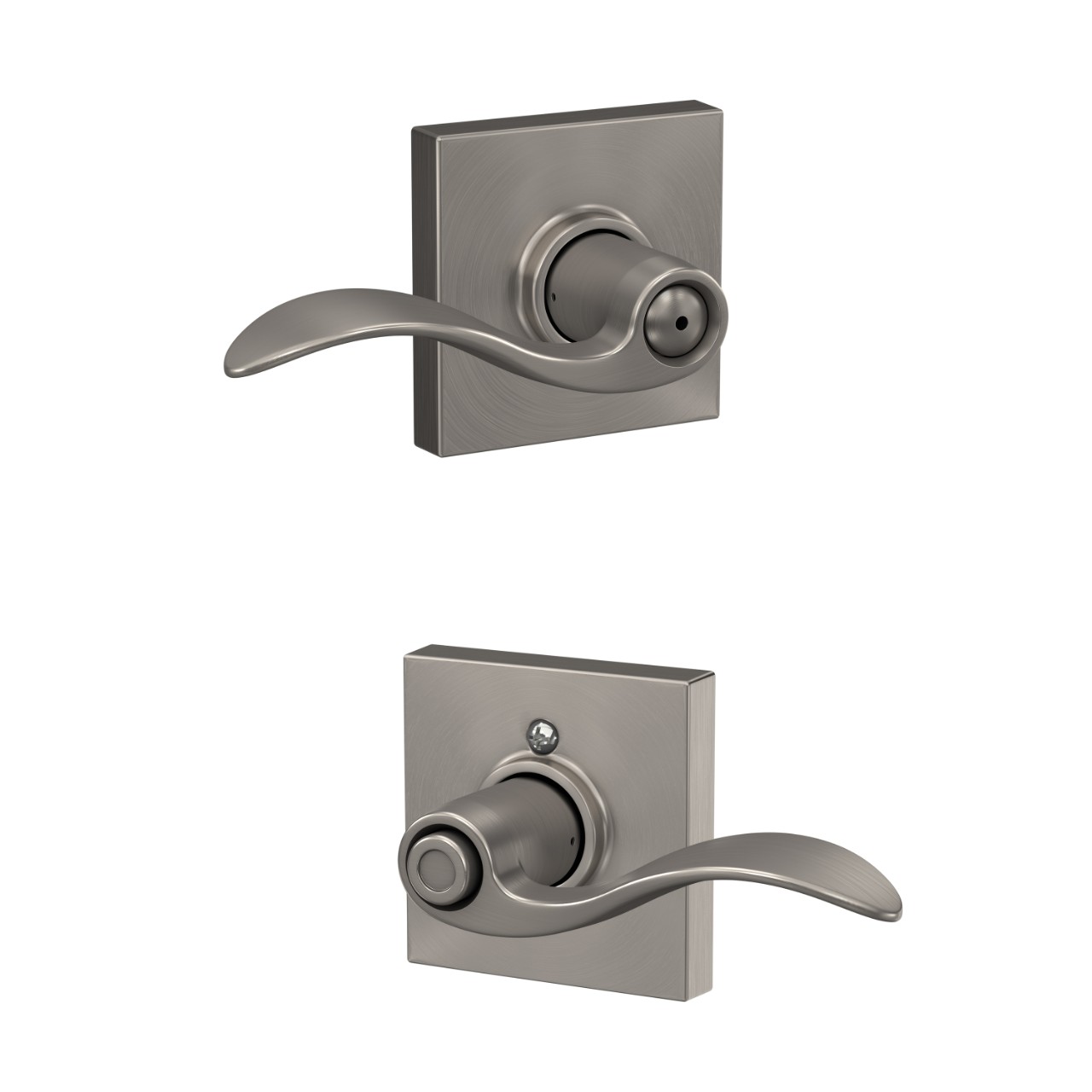 Serrure avec levier Accent et garniture Collins pour chambre de bain et chambre à coucher