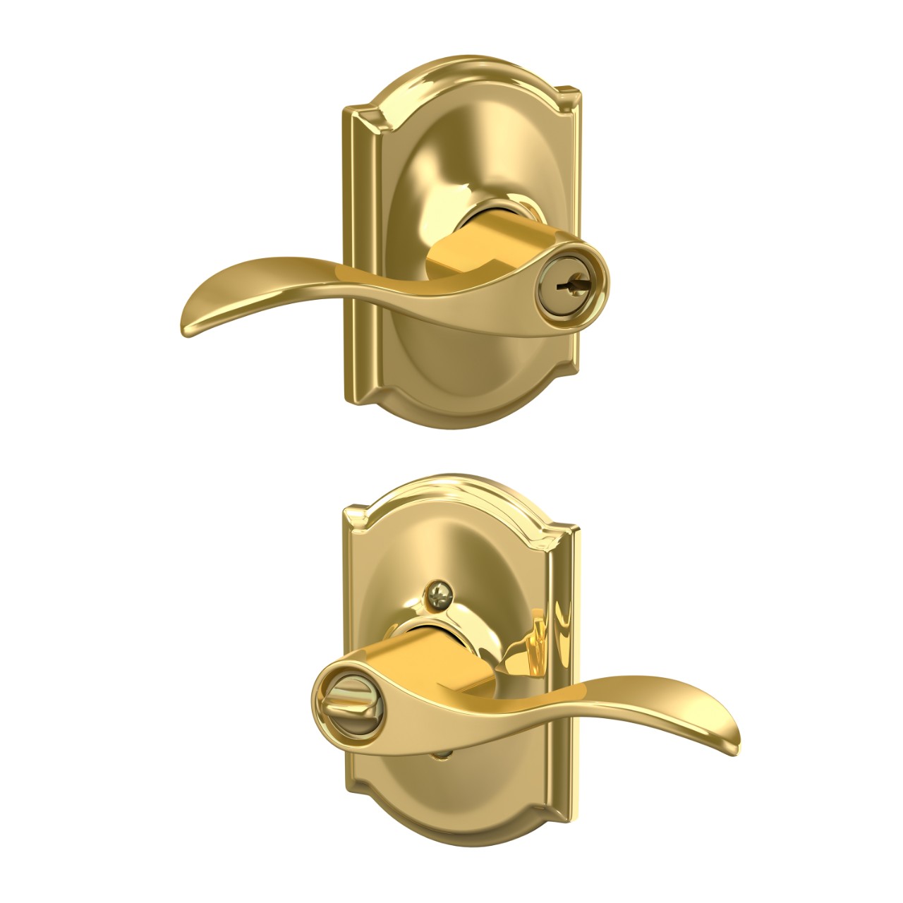 Serrure d’entrée à clé avec levier Accent et garniture Camelot