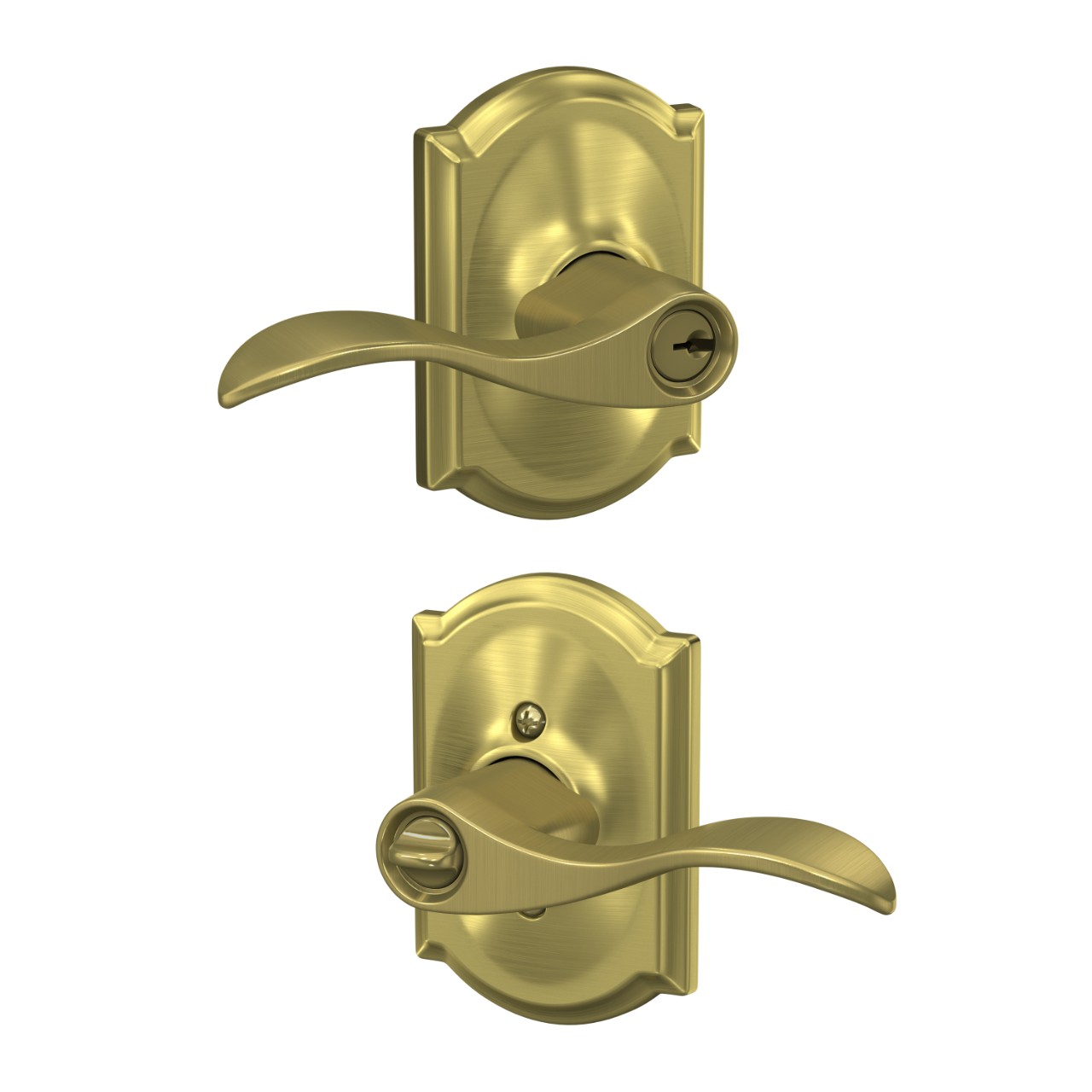 Serrure d’entrée à clé avec levier Accent et garniture Camelot
