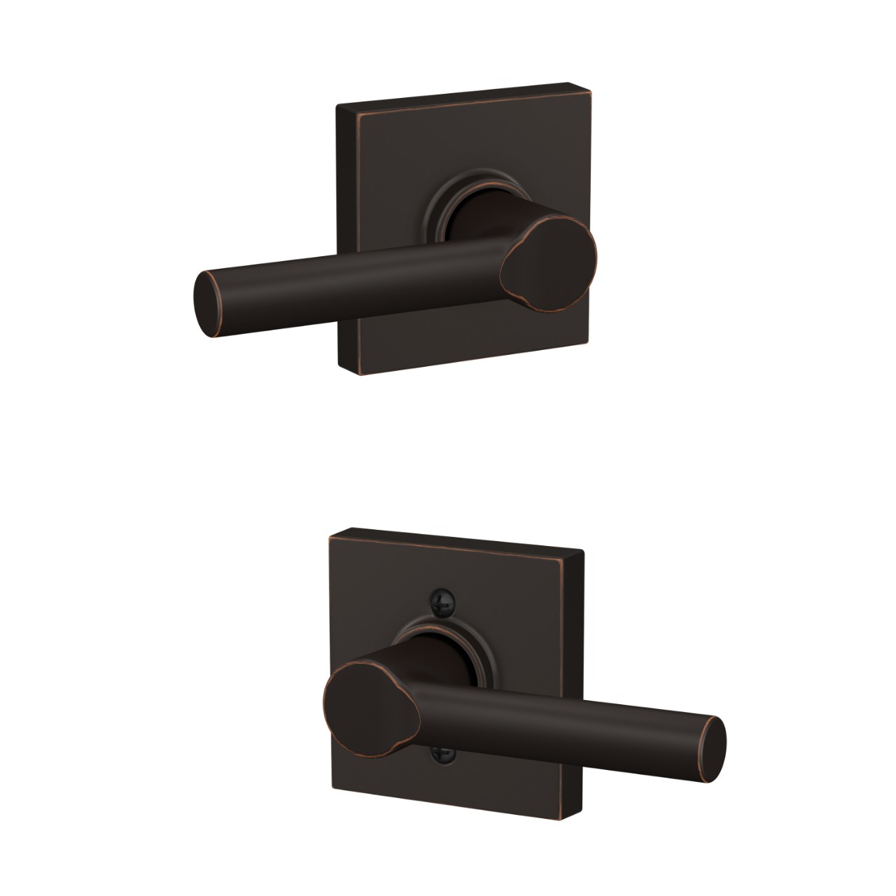 Serrure avec levier Broadway et garniture Collins pour vestibule et garde-robe