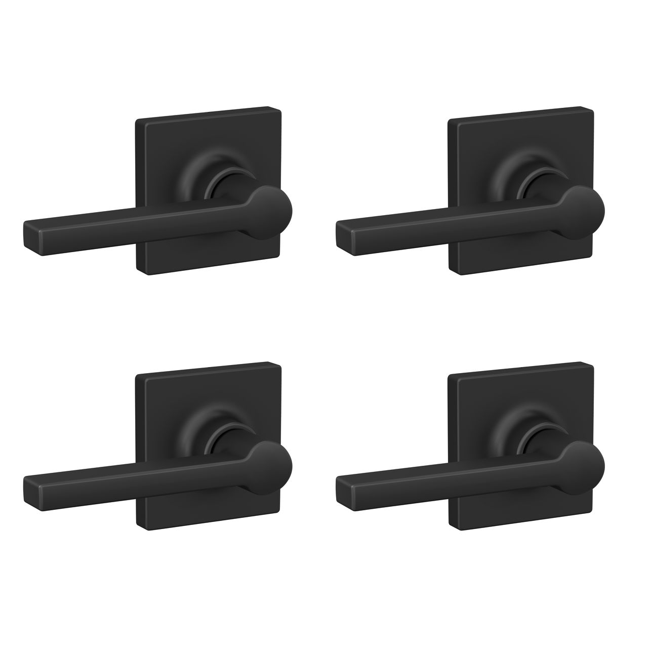 Schlage Home Essentials Hendrix Hall and Closet Passage Door Lever with Crawley Trim, 4-Pack