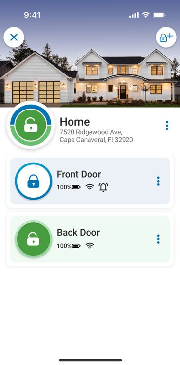 Schlage Home App Interface Screen Shot